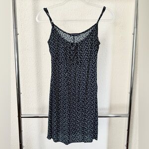 Brandy Melville One Size Mini Floral Navy Blue Sun Dress